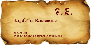 Hajós Radamesz névjegykártya